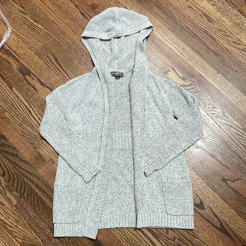 Eddie Bauer Grey Cardigan with Hood